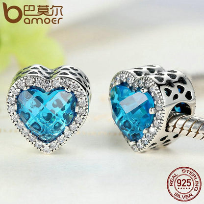 BAMOER 925 Sterling Silver Jewellery Radiant Hearts Beads Charms Fit..