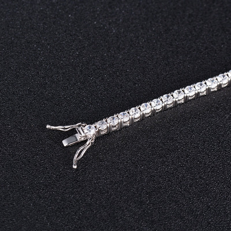 S925 Sterling Silver Electroplated Zircon Tennis Bracelet for Women