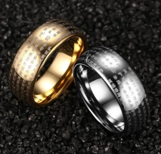 Tungsten carbide dome rings for men and women in gold and silver.