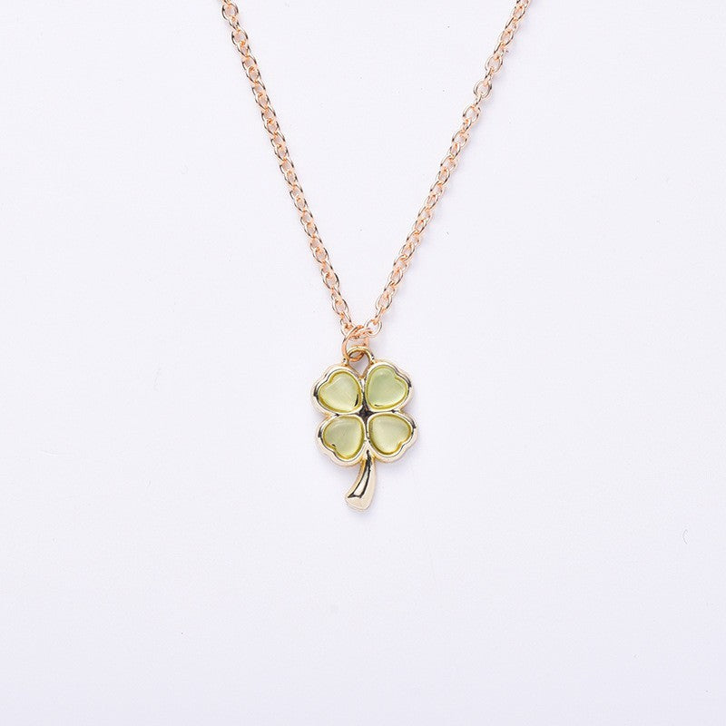 Opal Necklace Niche Dripping Oil Green Pendant Clavicle Chain