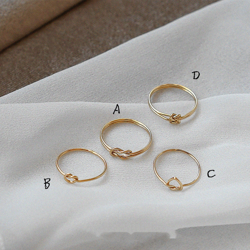 Stacking 14K Gold-Painted Heart Rings