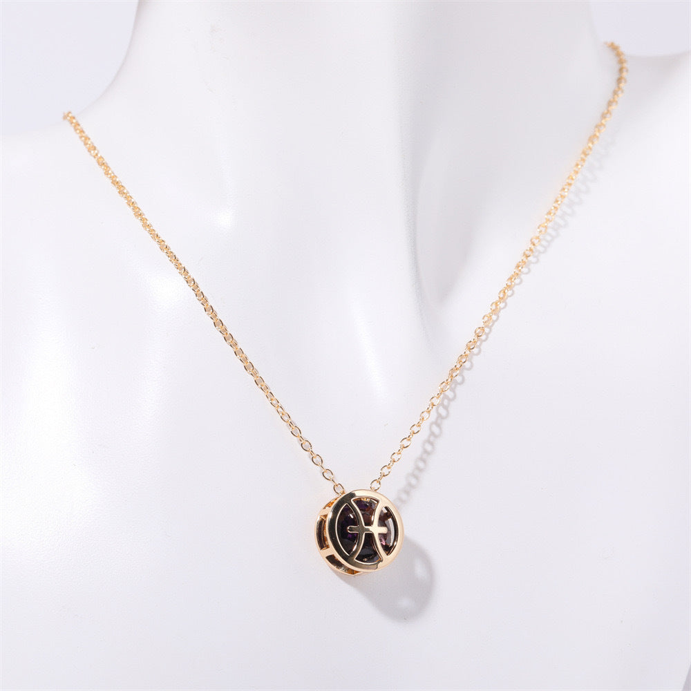 Double-sided Hollow Twelve Constellations Necklace