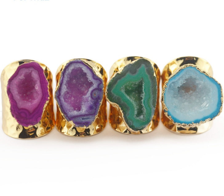 Drusy Ring | Yauvana Druzy Stone Adjustable Rings