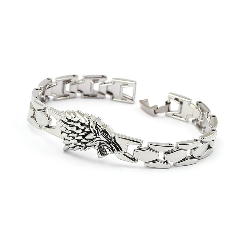 Wolf Bracelets &amp; Bangles Zinc Alloy Chain Silver Bracelet