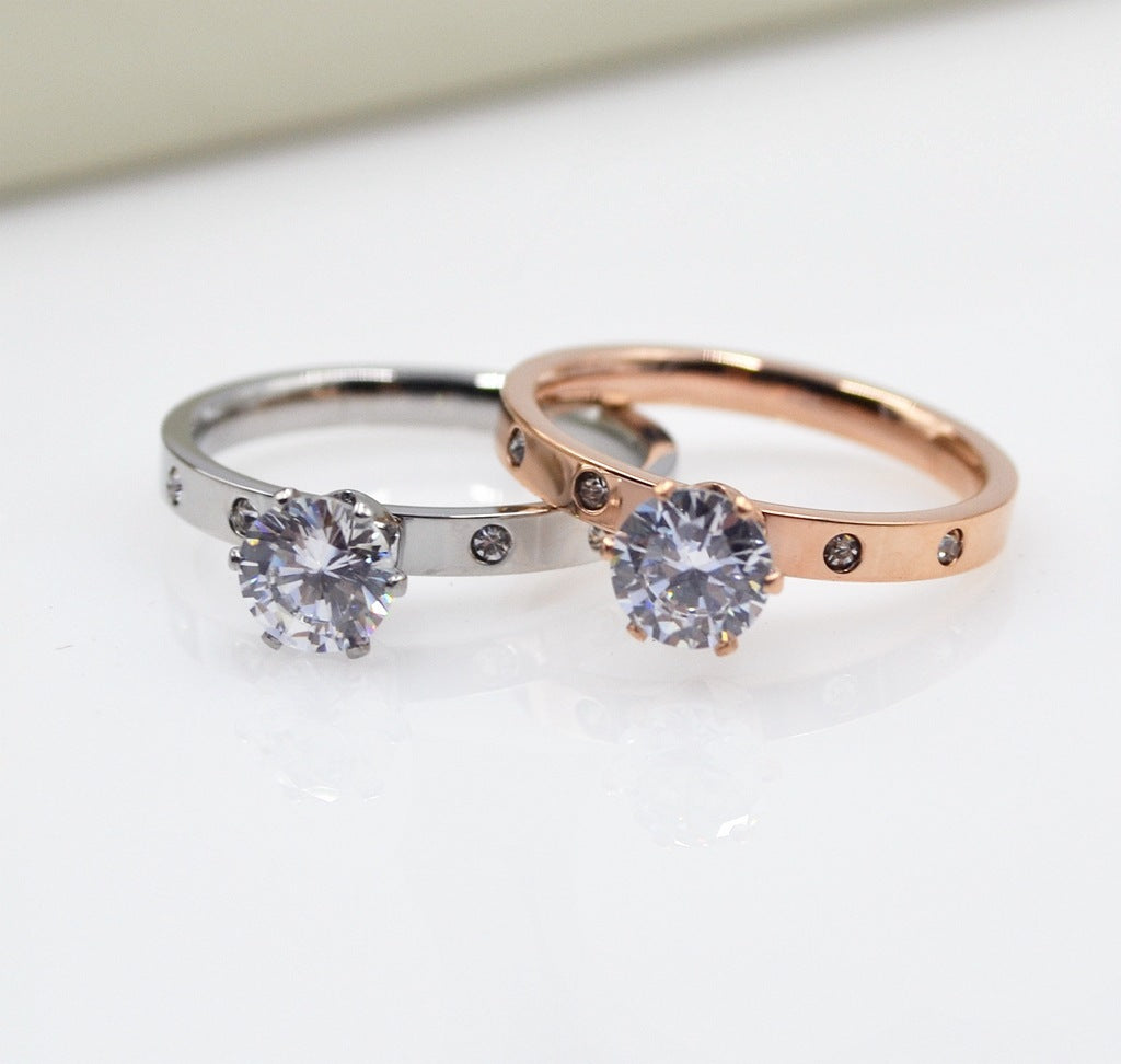 4 Small Diamond Rose Gold Rings