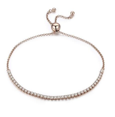 BAMOER 925 Sterling Silver Sparkling Strand Bracelet Tennis with elegant design.