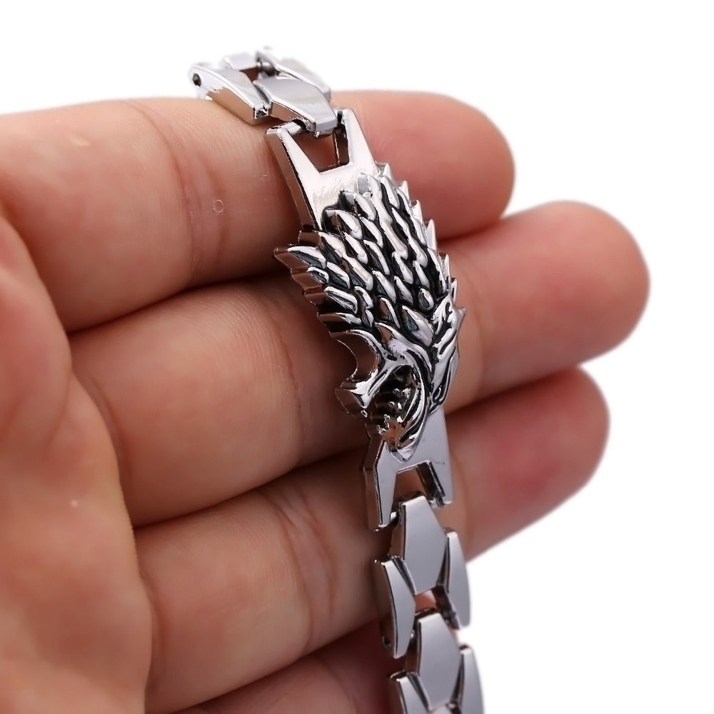 Wolf Bracelets &amp; Bangles Zinc Alloy Chain Silver Bracelet