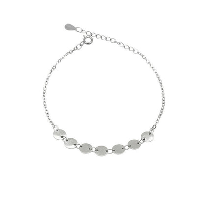 Ins Style S925 Sterling Silver Wafer Bracelet  Simple and Personalized