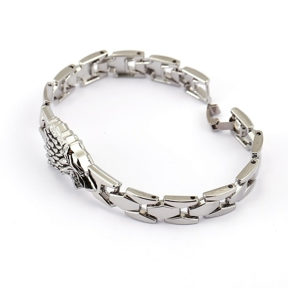 Wolf Bracelets &amp; Bangles Zinc Alloy Chain Silver Bracelet