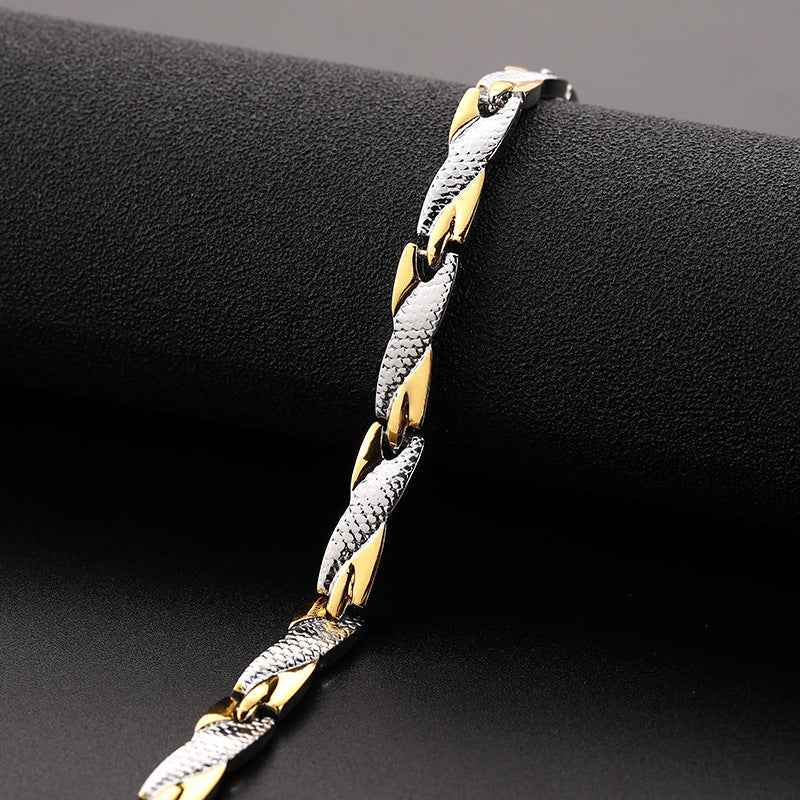 John Hardy Dragon Bracelet - Titanium Steel Gold Jewelry