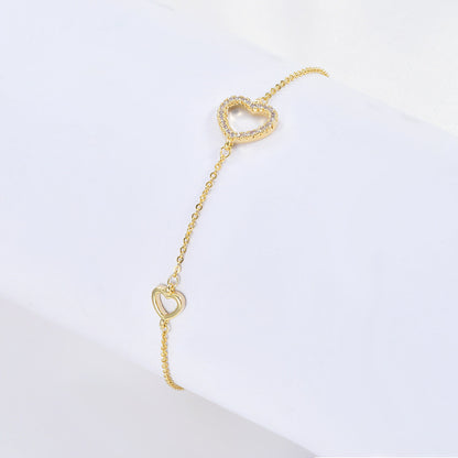 New Trendy Temperament Bracelet Female Niche Design Zircon Love Bracelet Personality Net Red Fashion Jewelry