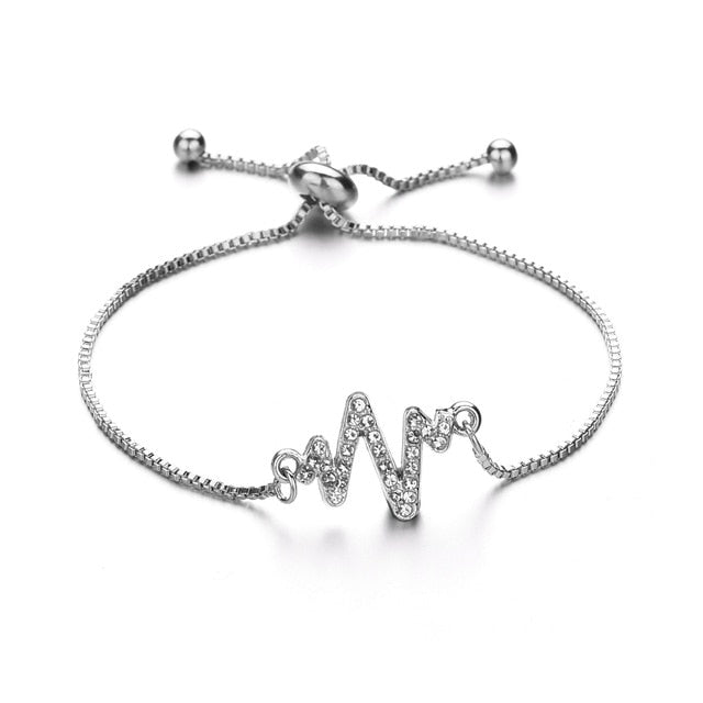 Luxurious Crystal Bracelet Silver Color Adjustable Infinity Charm Bracelets for Women Fashion Jewelry