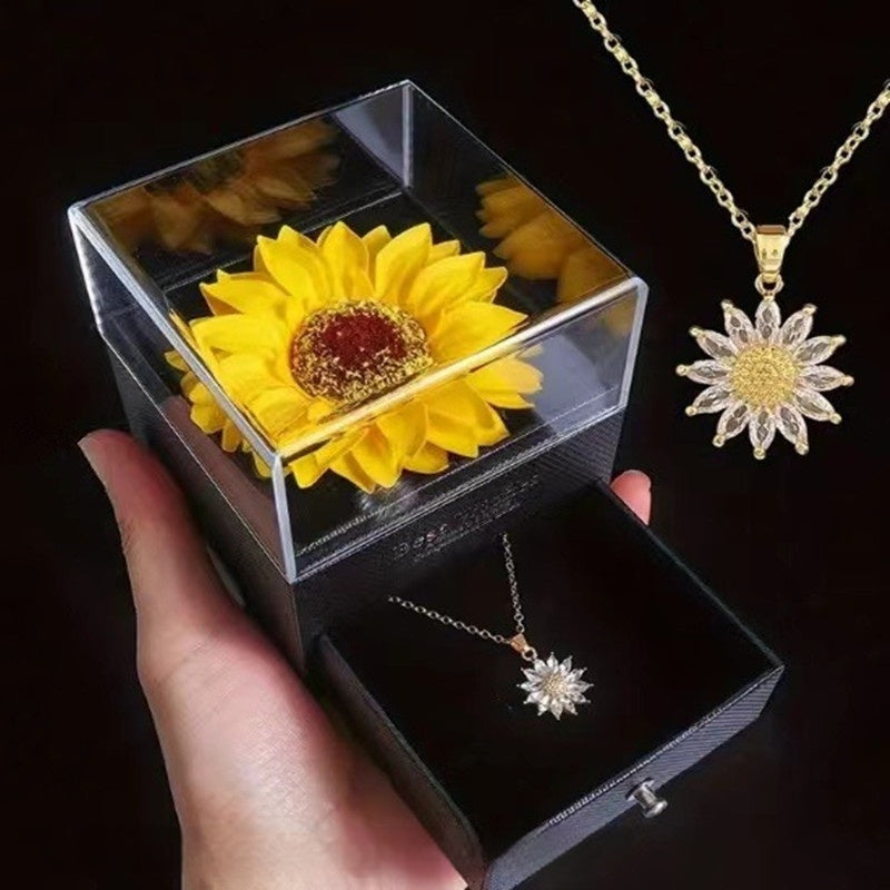 Amazon Sunflower Simulation Flower Flower Ornaments Necklace Mother&