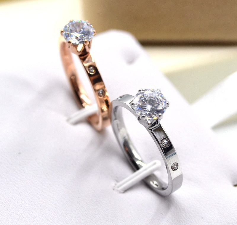 4 Small Diamond Rose Gold Rings