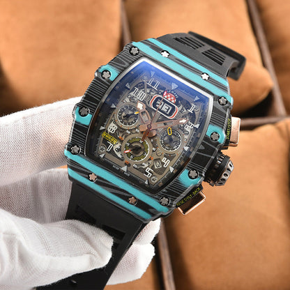 Three-plate Craft Watch with quartz movement, alloy case, and PU strap.