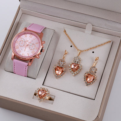 Ladies Graduated Belt Watch Jewelry Set