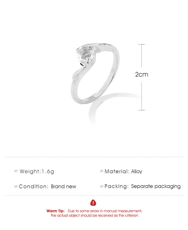 Hug ring made of alloy with rhinestone, star shape, random color, 2cm height.