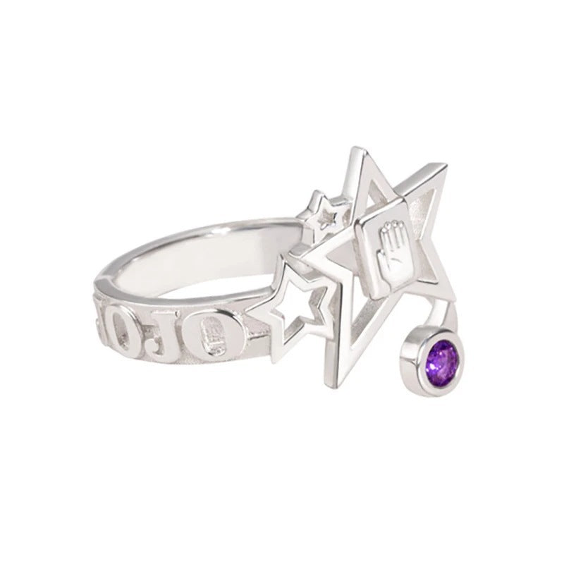 Purple Crystal unisex fashion ring 