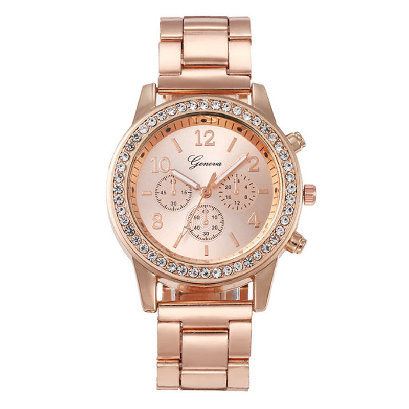 Women Quartz Watch - Stylish Diamond Casual Design