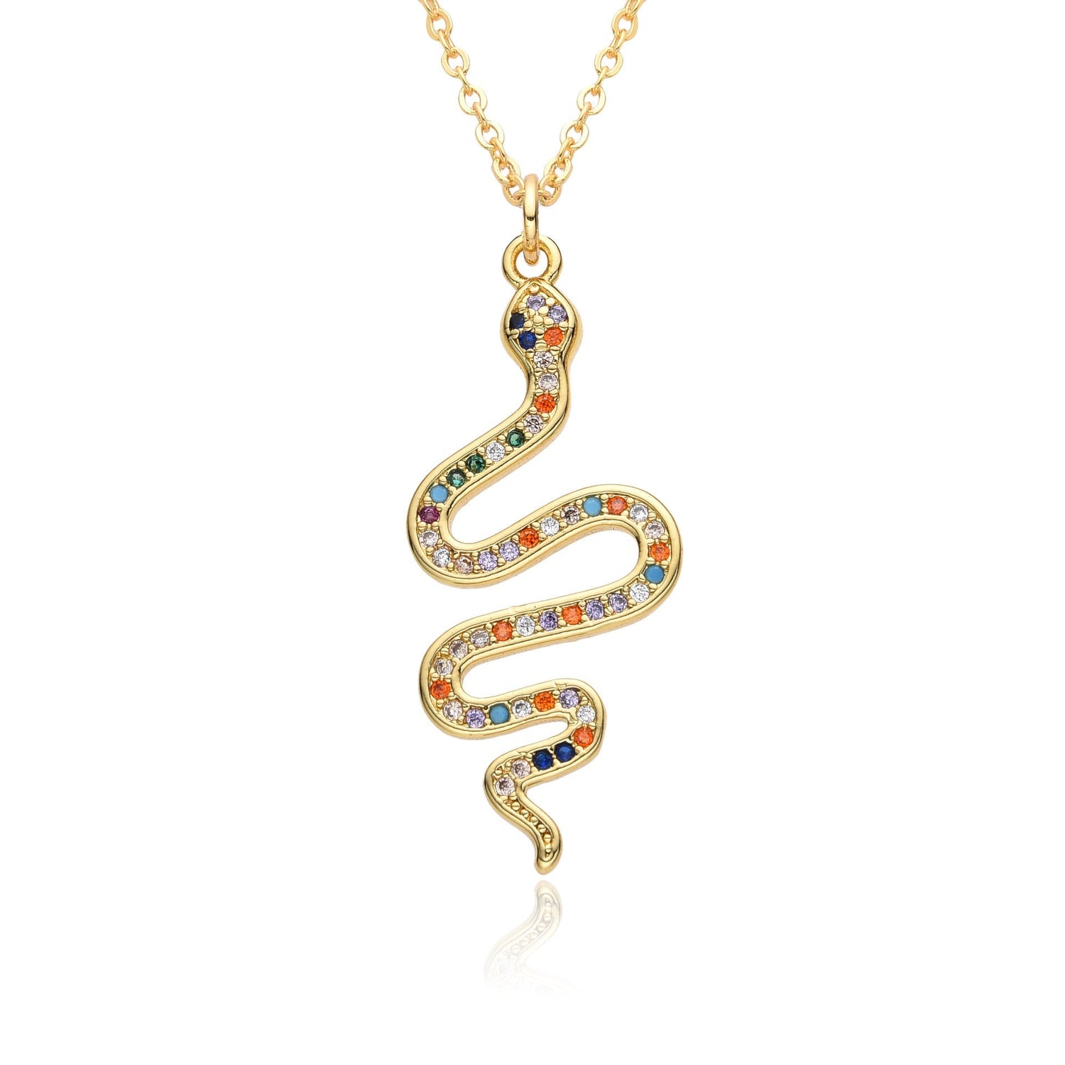 Snake Necklace With Rhinestone Design - Womens Fashion snake necklace