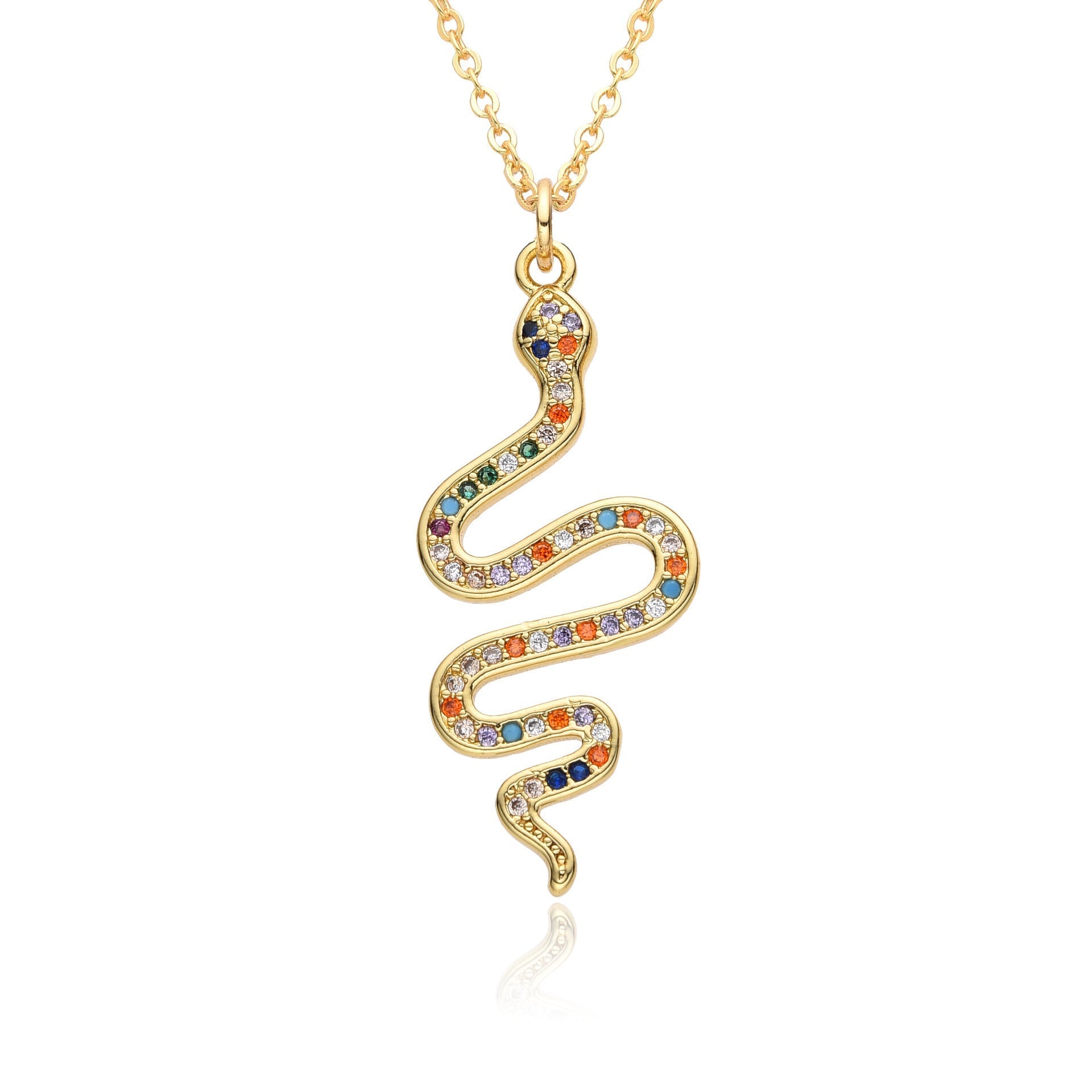 Snake Necklace With Rhinestone Design - Womens Fashion snake necklace