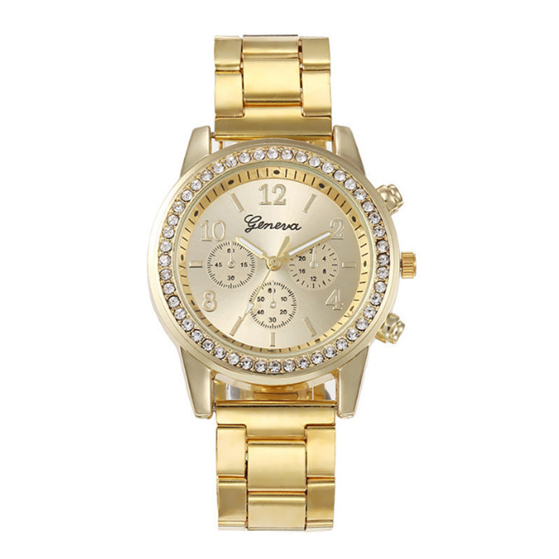 Women Quartz Watch - Stylish Diamond Casual Design