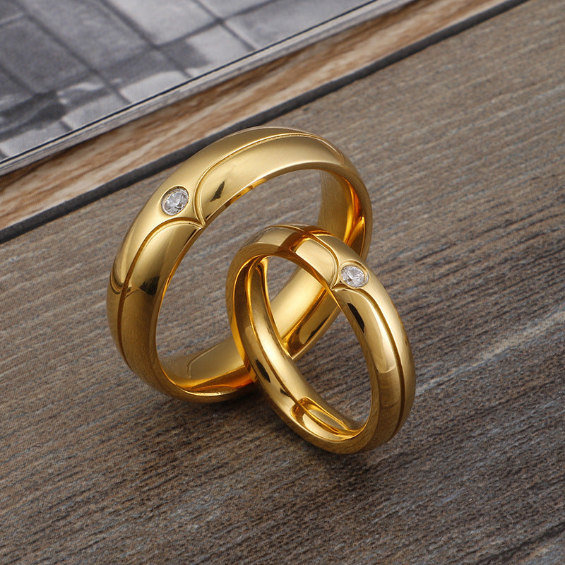 Fashion Stainless Steel Geometric Couple Rings