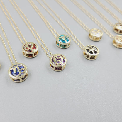 Double-sided Hollow Twelve Constellations Necklace