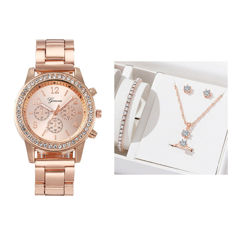 Women Quartz Watch - Stylish Diamond Casual Design