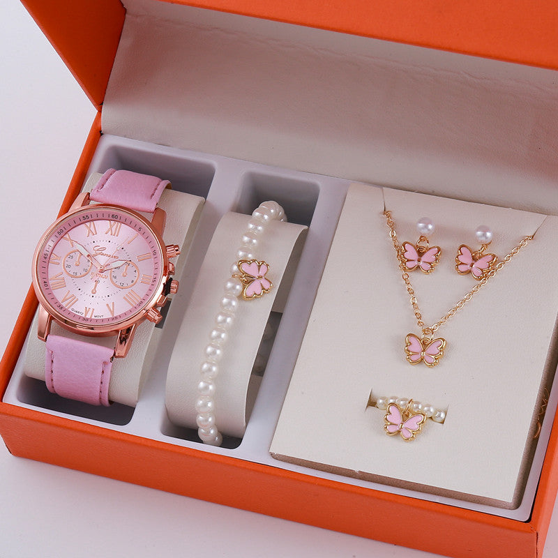 Ladies Graduated Belt Watch Jewelry Set