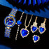 Sapphire Gift Set - Elegant Diamond Watch & Necklace Suit