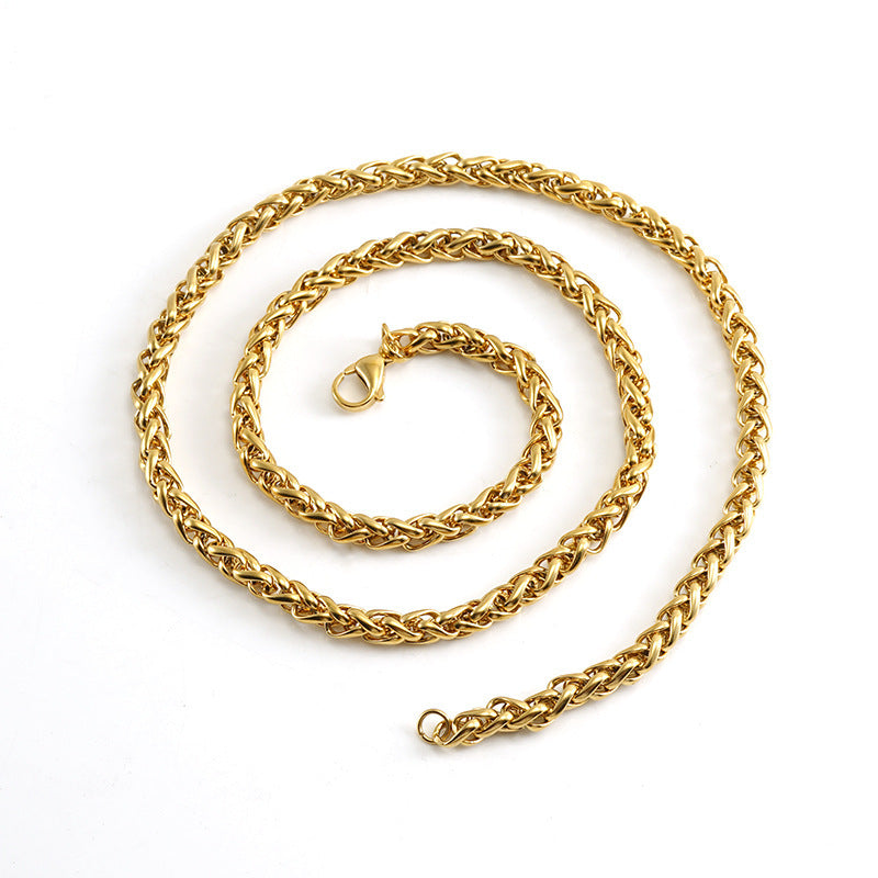 18K Gold Keel Chain Necklace Pendant Finished Chain Hip Hop