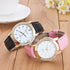 Geneva Diamond Quartz Watches for Women with Imitation Leather Straps