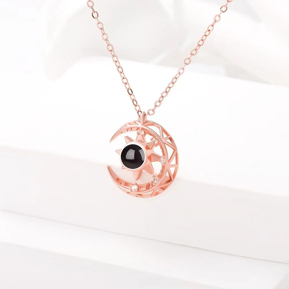 I Love YouCustomized Star Moon Projection Necklace