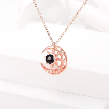 I Love YouCustomized Star Moon Projection Necklace