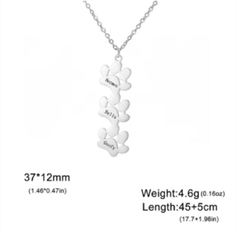 Stylish Personality Cute Stainless Steel Cat Claw Necklace